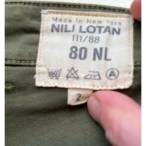 Revolve Nili Lotan Tribecca Olive Green Cropped Cargo Joggers, Ankle Zippers, 2 - Picture 3 of 10